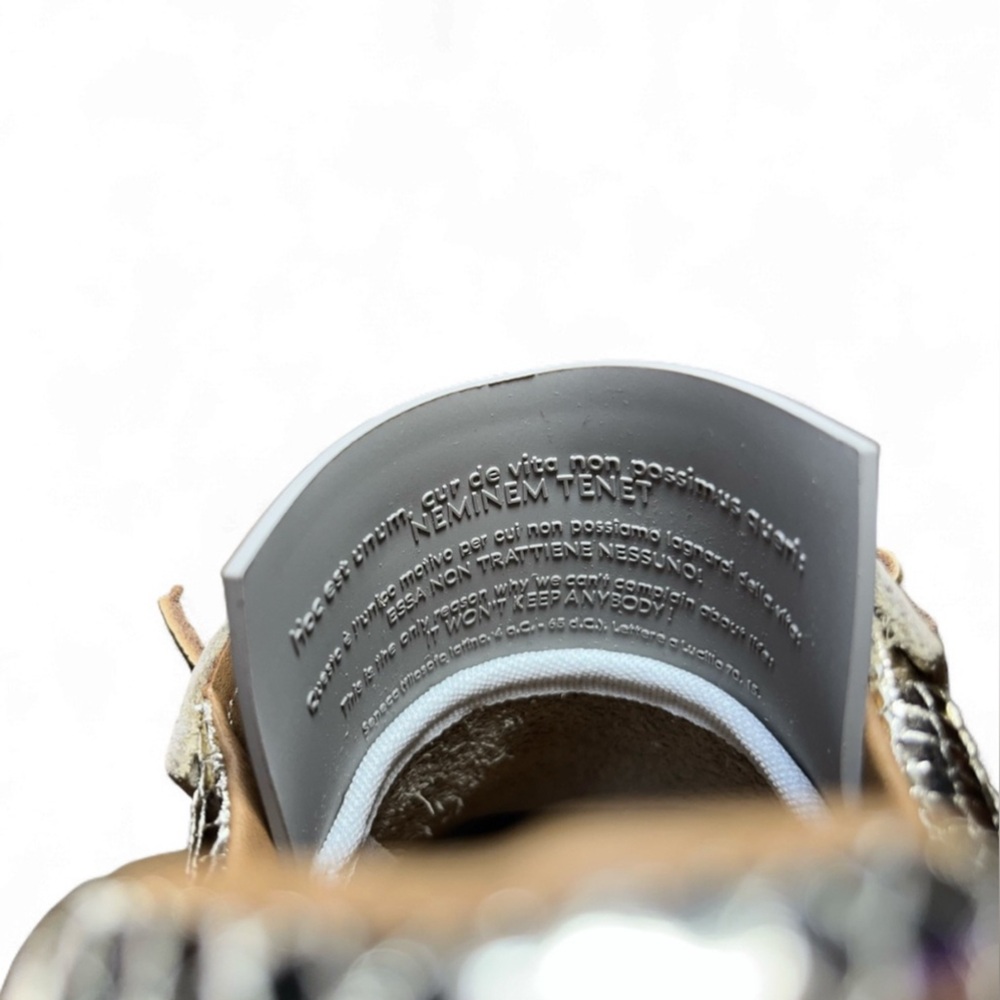 Women's Beige Fringe Leather Sneakers - Casual Chic - Picture 13 of 15
